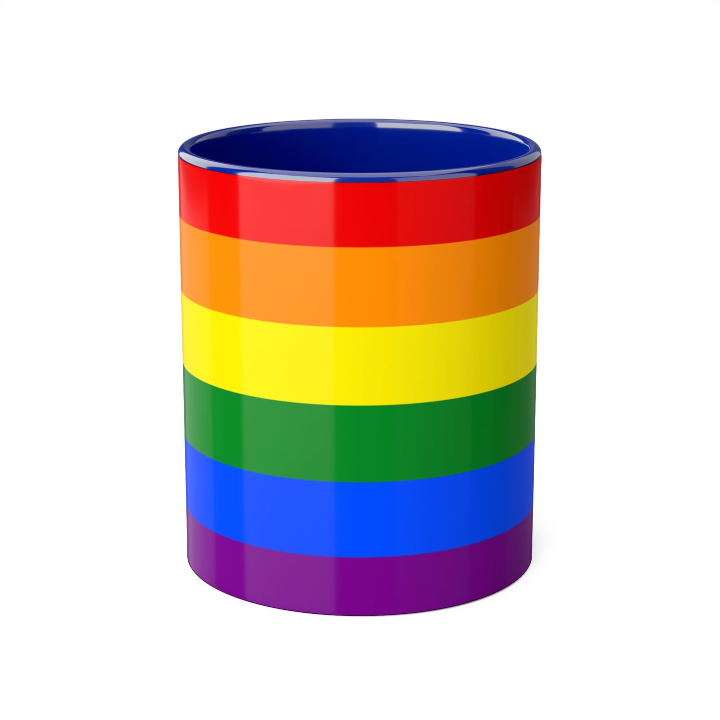 Rainbow Flag Colors | Accent Mug (Small) (Blue/Light Green/Red/Yellow).