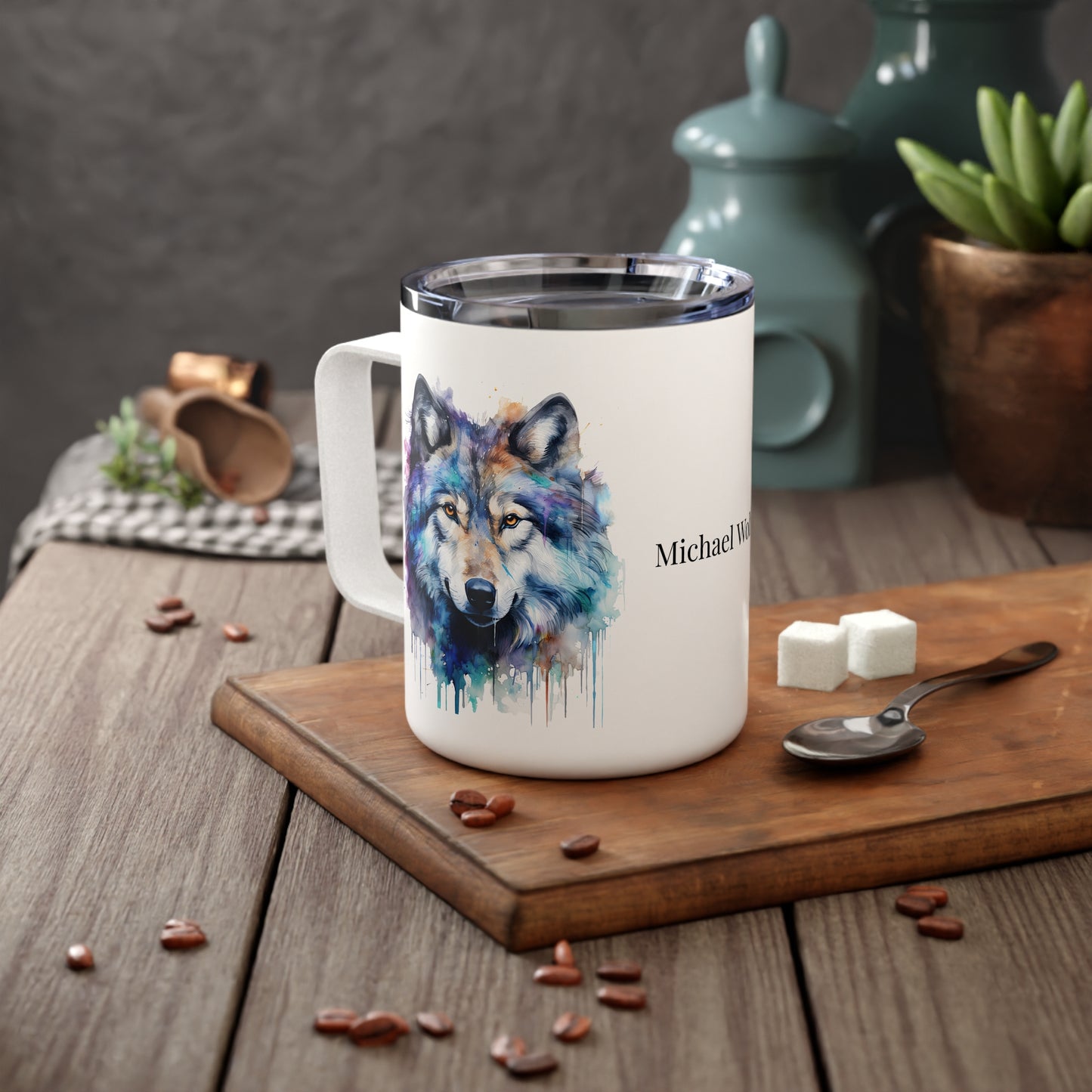 Wolf: Personalize it! - Your Name, Your Font | Insulated Coffee Mug