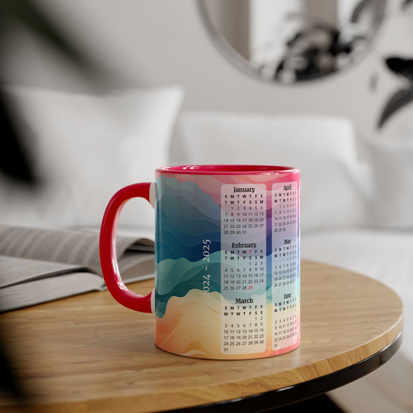 Colors of the Wind, 2 Year Calendar 2024 to 2025, Accent Mug (Small) (Pink/Red)