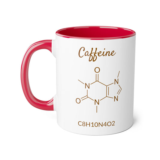 Caffeine Molecule · | Accent Mug (Small) (Pink/Red/Yellow).