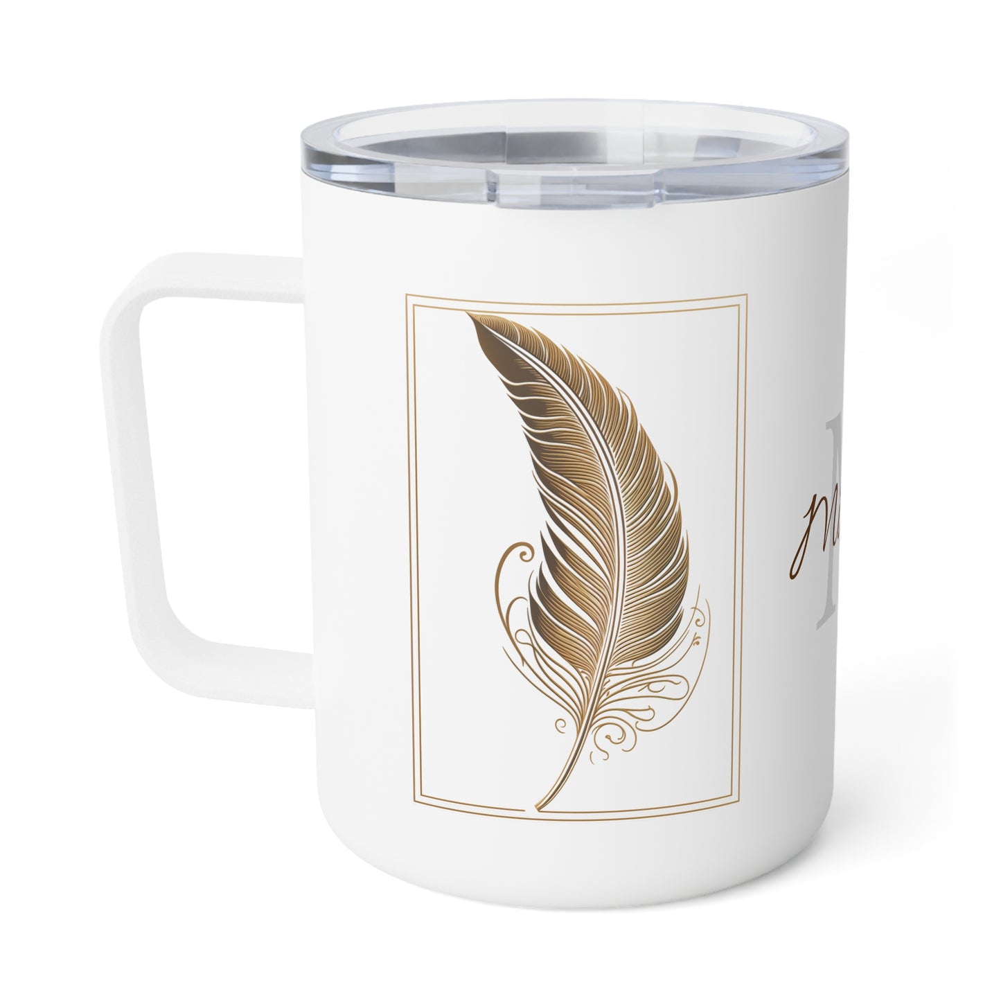 Golden Feather: Personalize It! Your Name | Insulated Coffee Mug