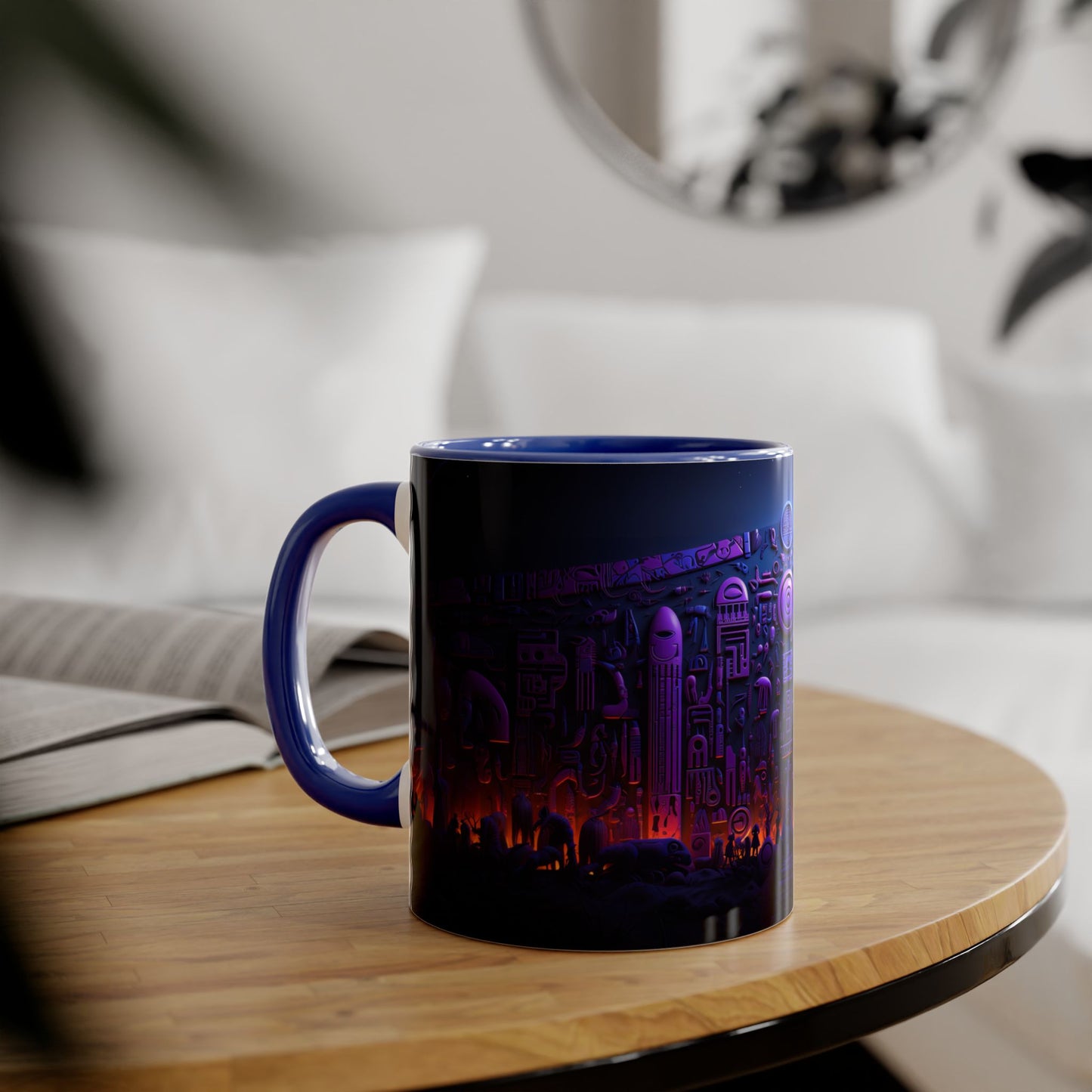 Midnight Civilization · Personalize It! Your Name and Font | Accent Mug (Small) (Black/Blue).