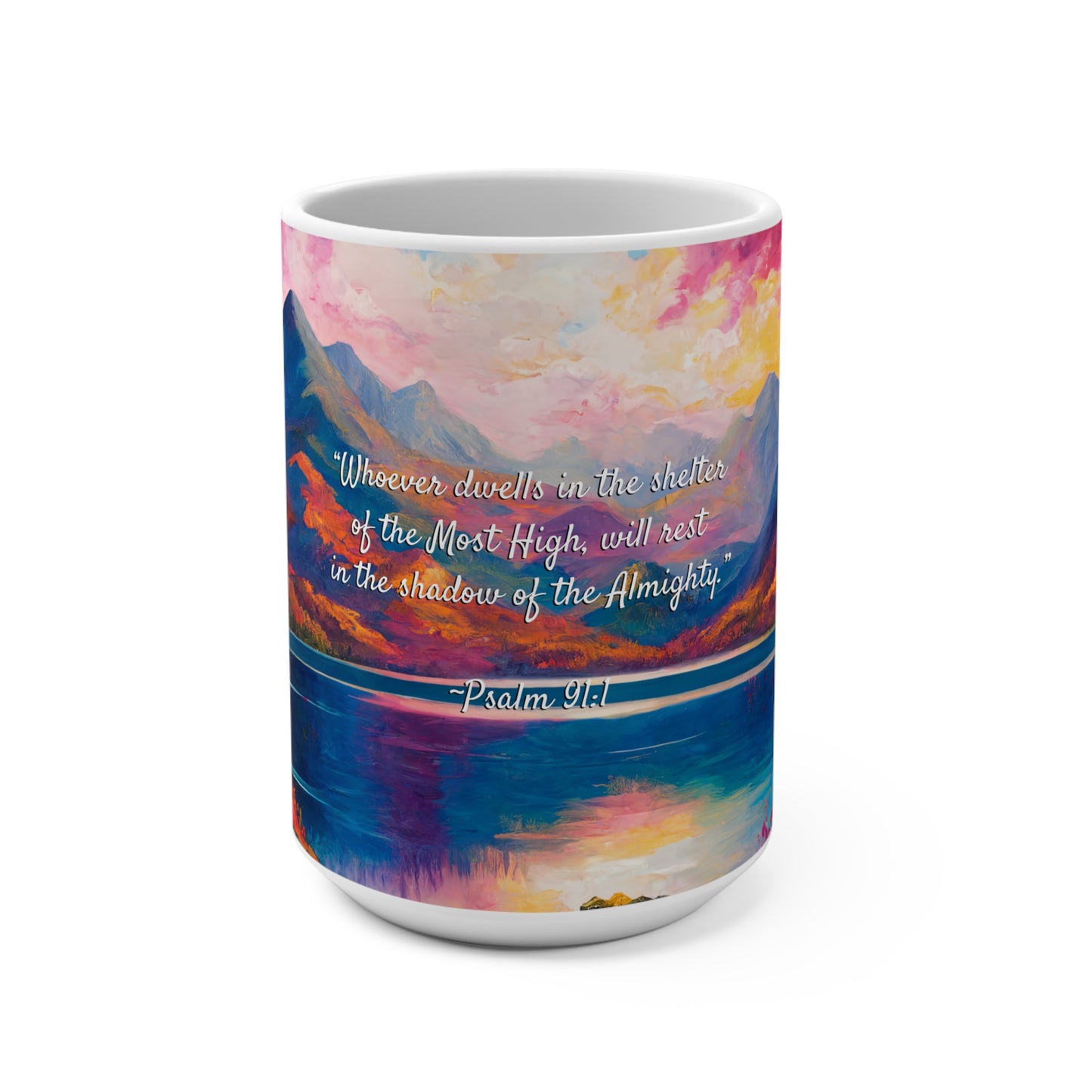 Autumn Lake · Psalm 91 | Ceramic Mug (Medium)