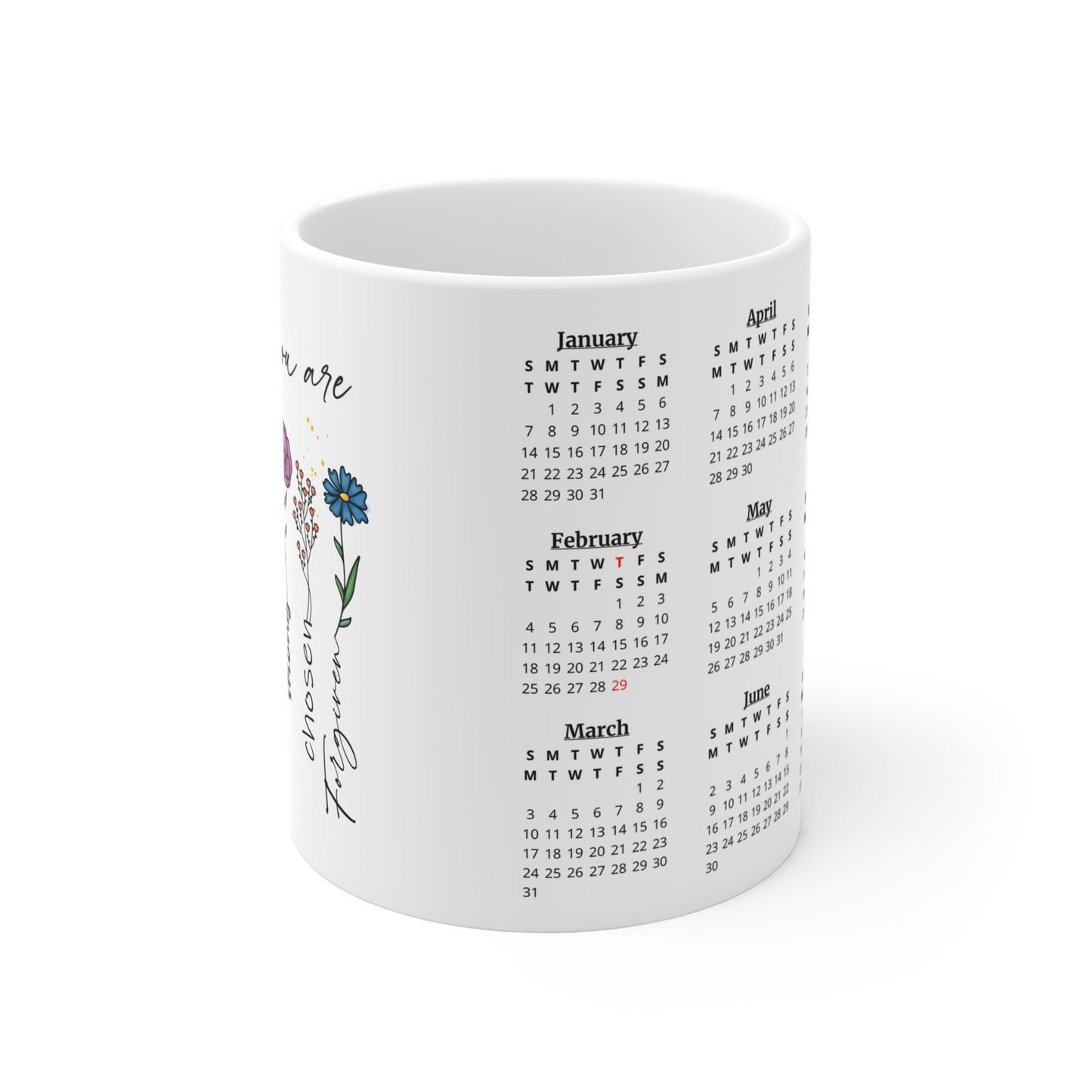 God Says You Are (Flowers), 2 Year Calendar 2024 to 2025, Ceramic Mug (Small)