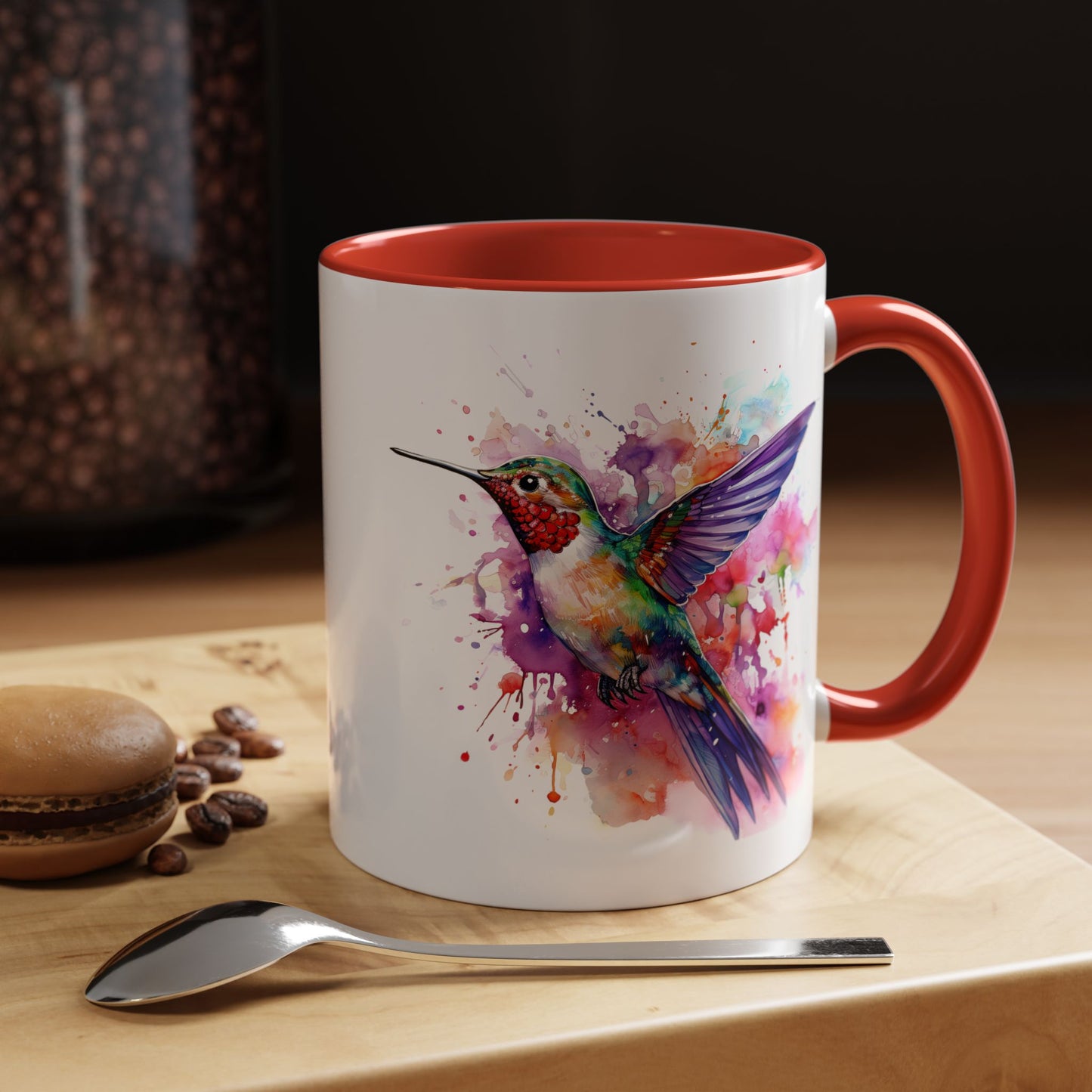 Hummingbird · Personalize It! With Your Name | Accent Mug (Small/Medium) (Black, Light Blue, Navy, Orange, Pink, Purple, Red, Yellow)