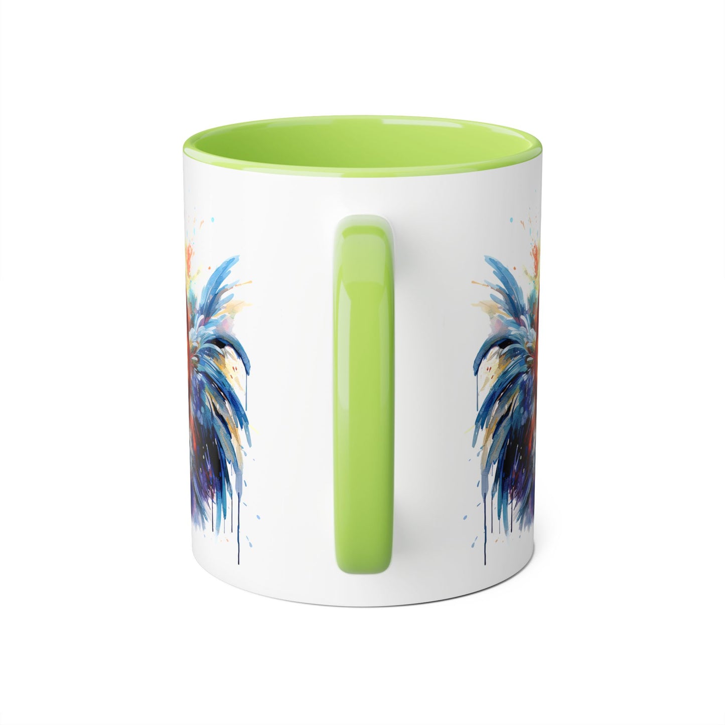 Majestic Rooster: Personalize It! Your Name and Font | Accent Mug (Small) (Black/Blue/Light Green/Pink/Red/Yellow) 🇨🇦🇺🇸