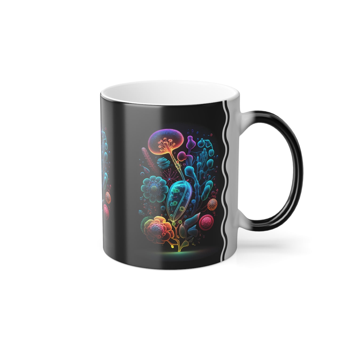 Neon Floral Amoeba 1, Magic Mug (Small)