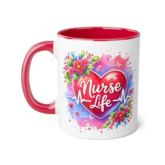 Nurse Life, Accent Mug (Small) (Red)