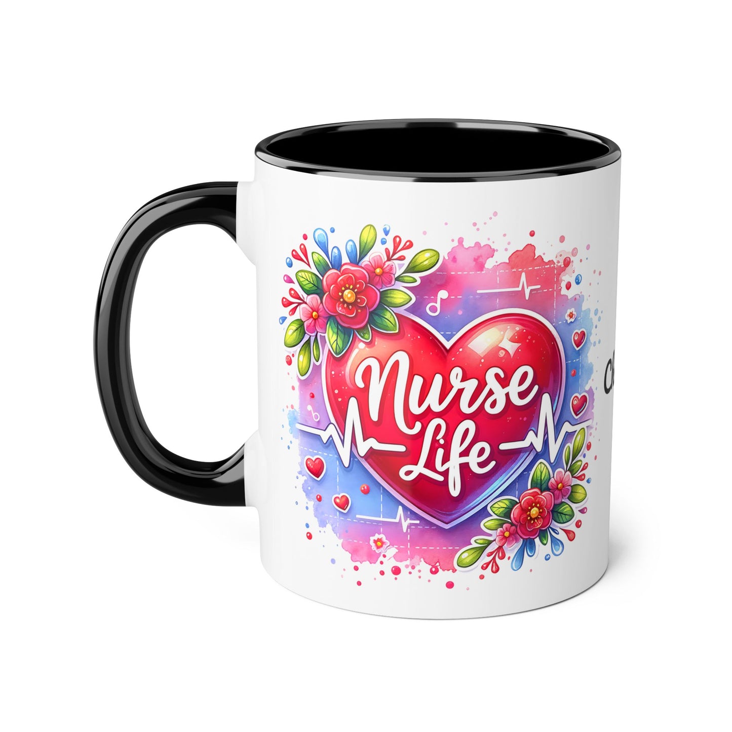 Nurse Life: Personalize It! Your Name | Accent Mug (Small) (Black/Blue/Light Green/Pink/Red/Yellow)