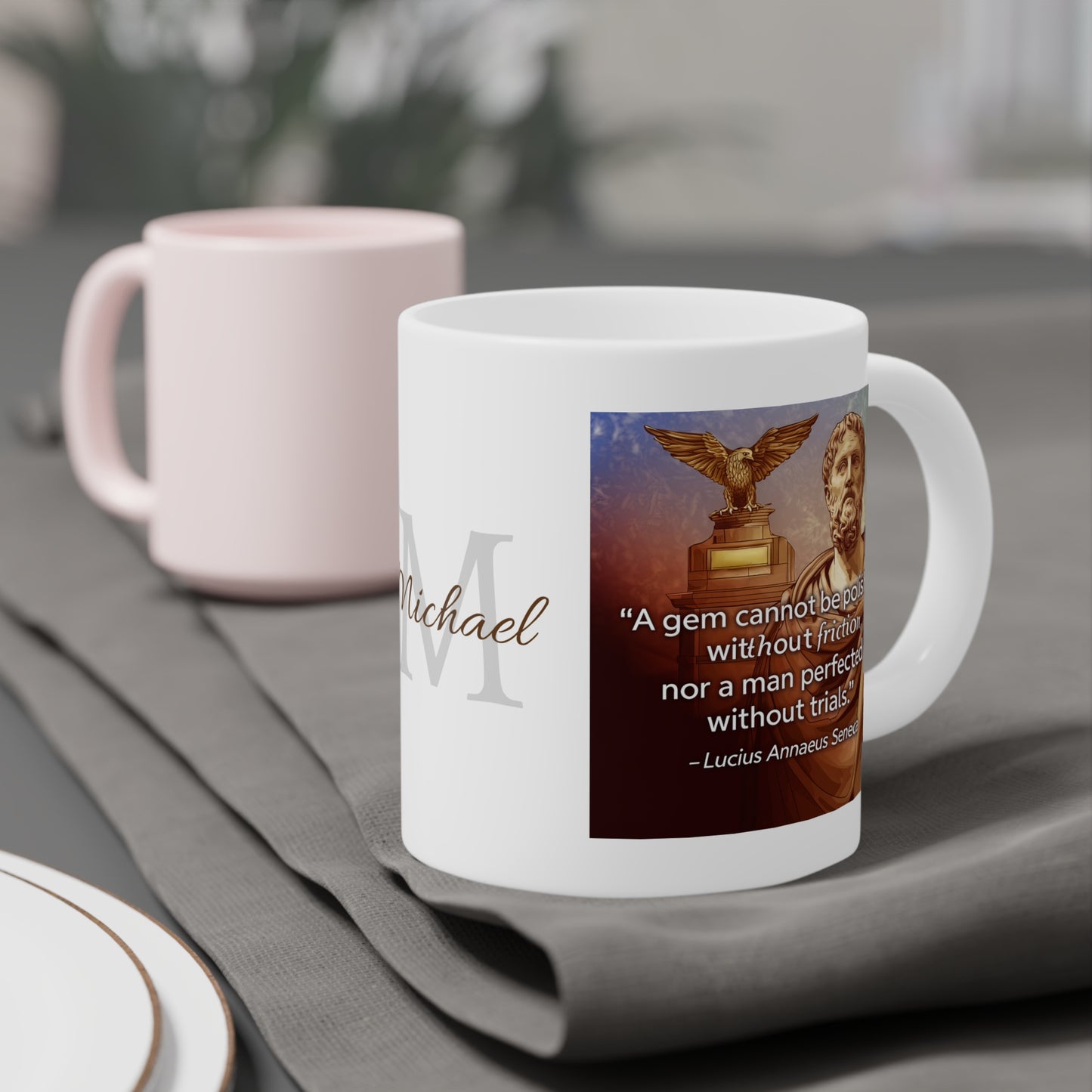 Stoicism The Perfected Man: Personalize It! Your Name | Ceramic Mug (Large)