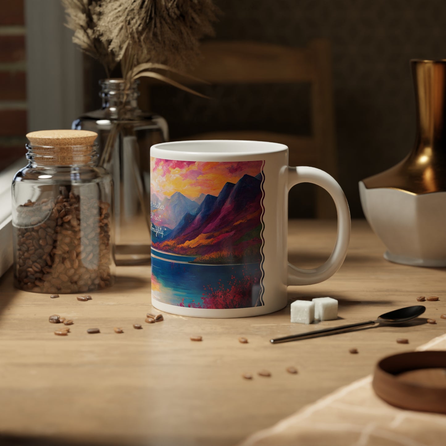 Autumn Lake · Psalm 91 | Ceramic Mug (Large)