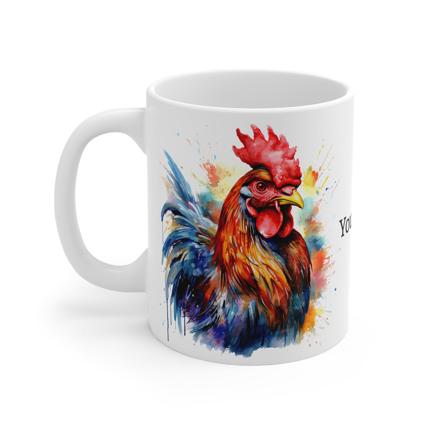 Majestic Rooster: Personalize It! Your Name and Font | Ceramic Mug (Small) 🇺🇸