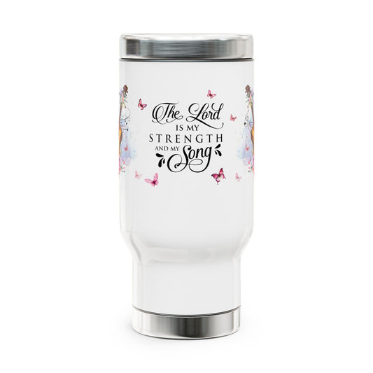 The Lord is My Strength and My Song, Travel Mug with Handle