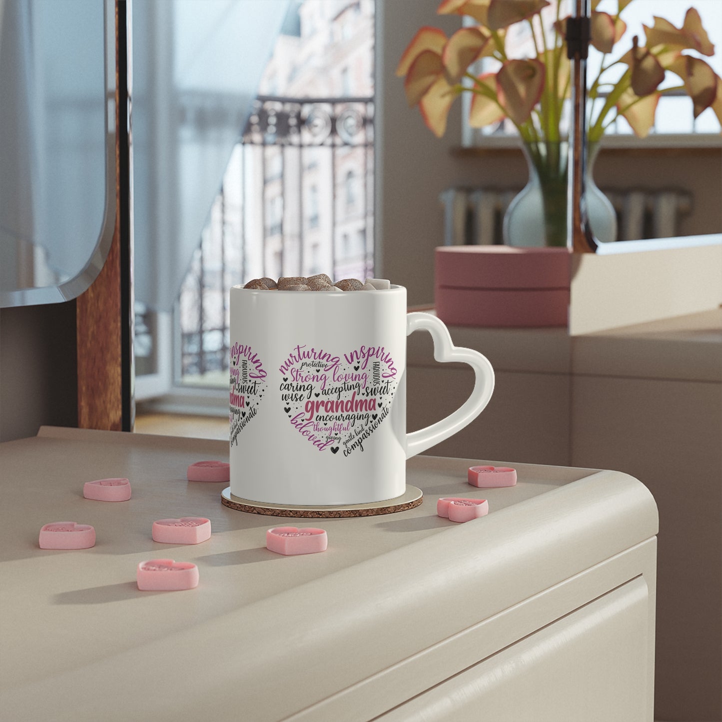 Grandma's Heart of Love | Heart-Shaped Mug