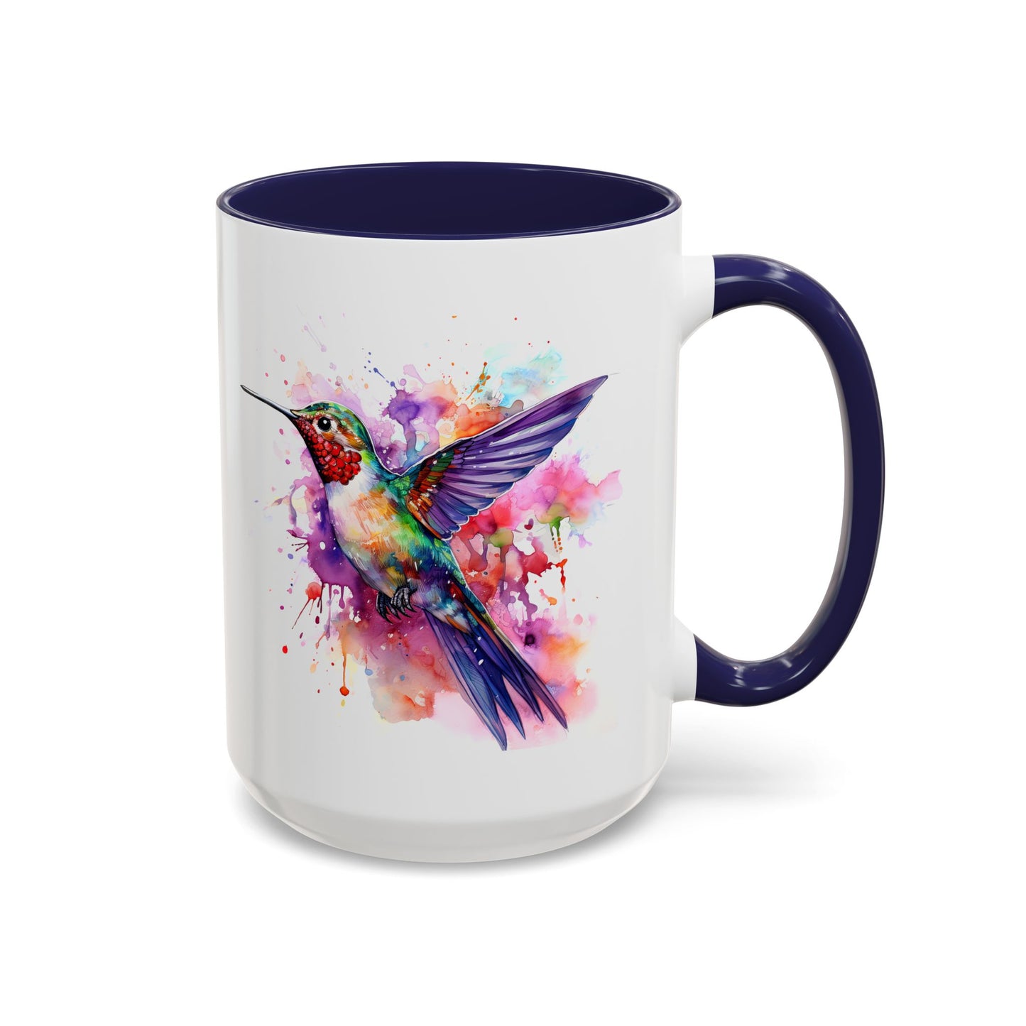 Hummingbird · Personalize It! With Your Name | Accent Mug (Small/Medium) (Black, Light Blue, Navy, Orange, Pink, Purple, Red, Yellow)