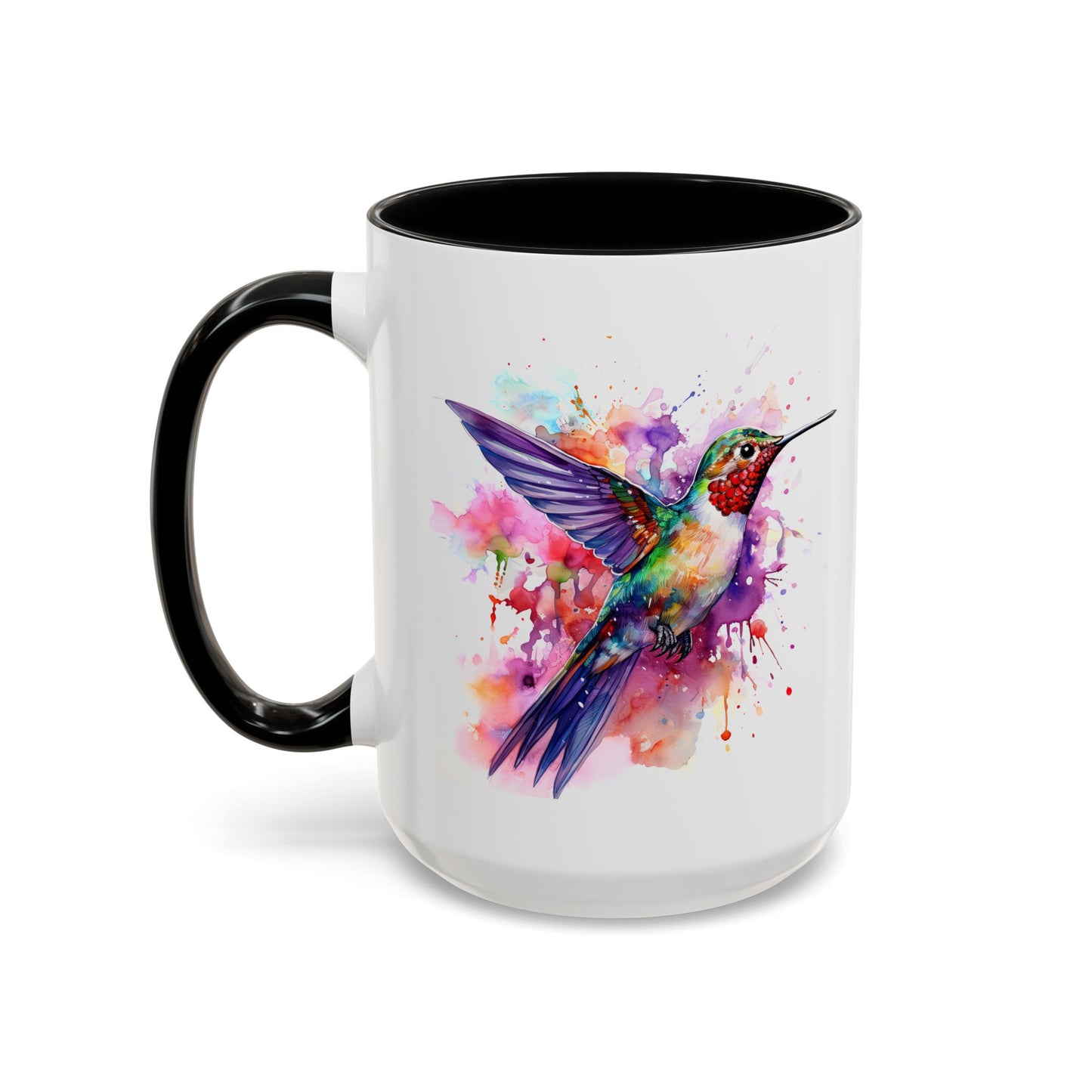 Hummingbird · Personalize It! With Your Name | Accent Mug (Small/Medium) (Black, Light Blue, Navy, Orange, Pink, Purple, Red, Yellow)