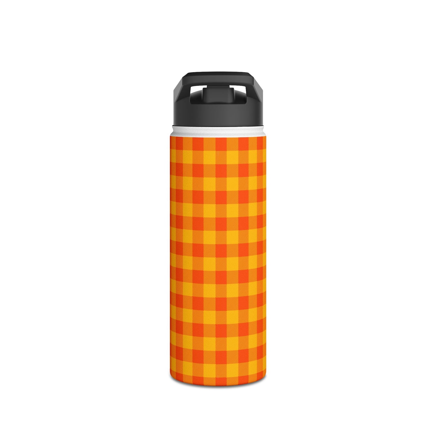 Orange Checks | Stainless Steel Water Bottle Standard Lid (Small/Medium)