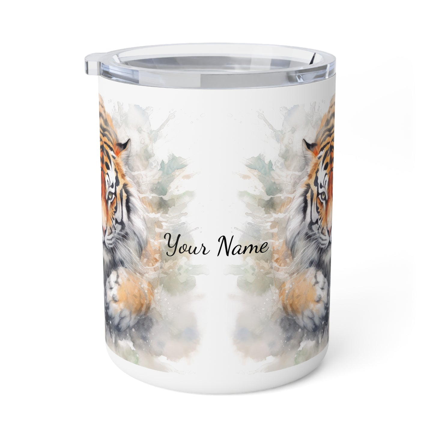 Twin Mystic Tigers: Personalize It! Your Name, Your Font | Insulated Coffee Mug