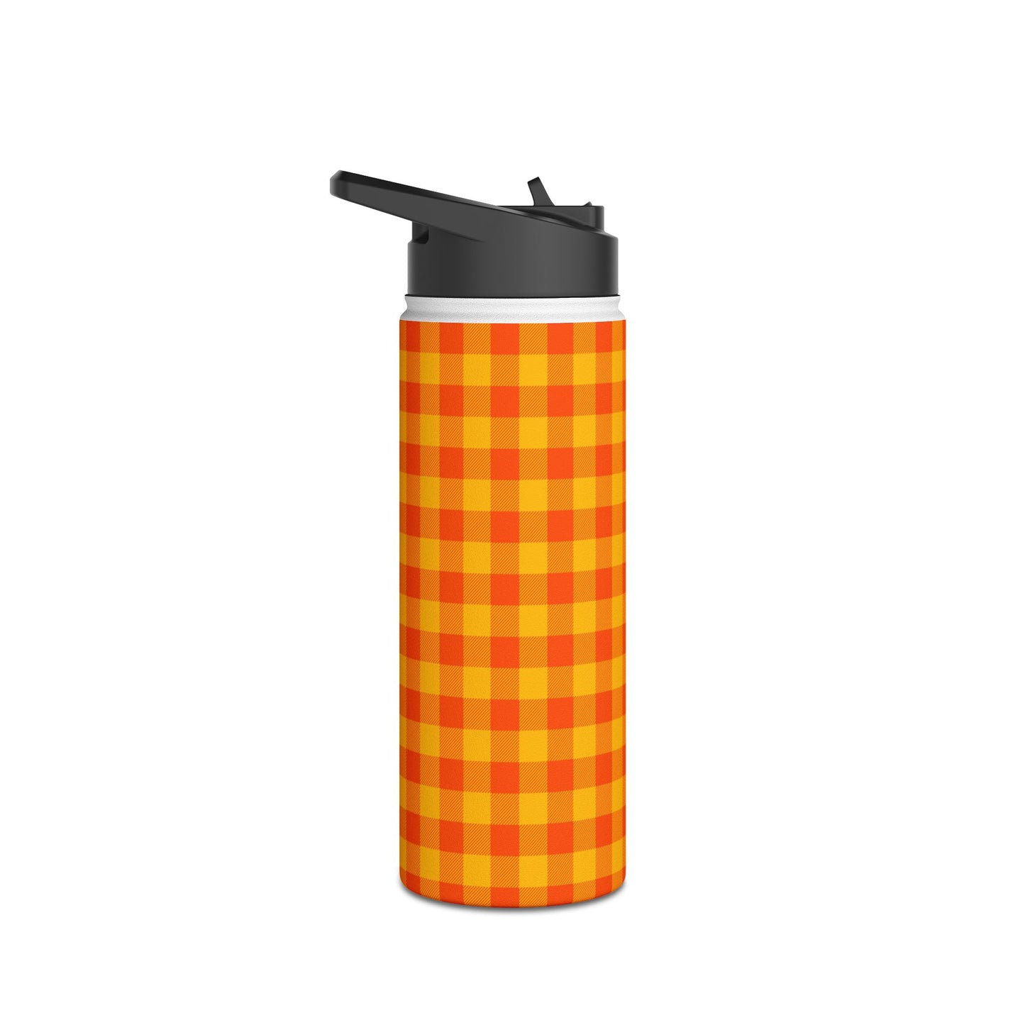 Orange Checks | Stainless Steel Water Bottle Standard Lid (Small/Medium)