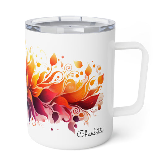 Vibrant Bloom Spectrum · Personalize It! Your Name and Font | Insulated Coffee Mug