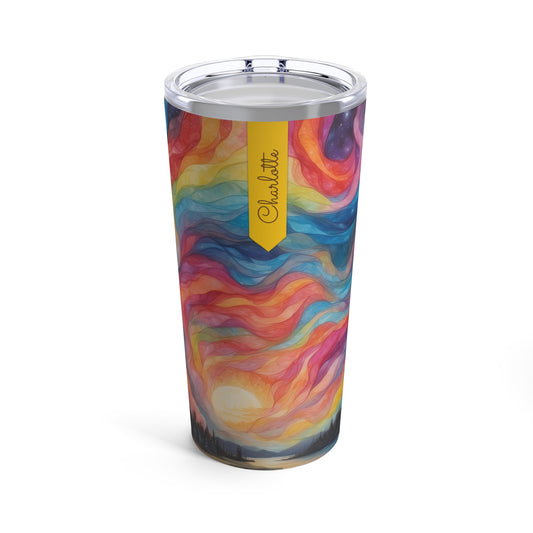 Prismatic Northern Lights Sunset: Personalize It! Your Name and Font | Tumbler 🇺🇸🇨🇦