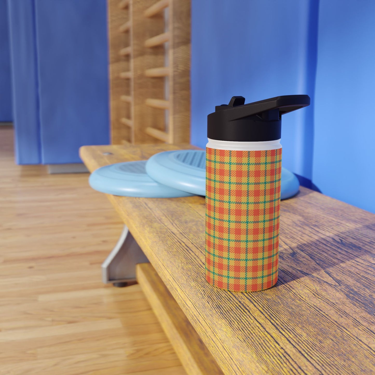 Citrus Plaid | Stainless Steel Water Bottle Standard Lid (Small/Medium)