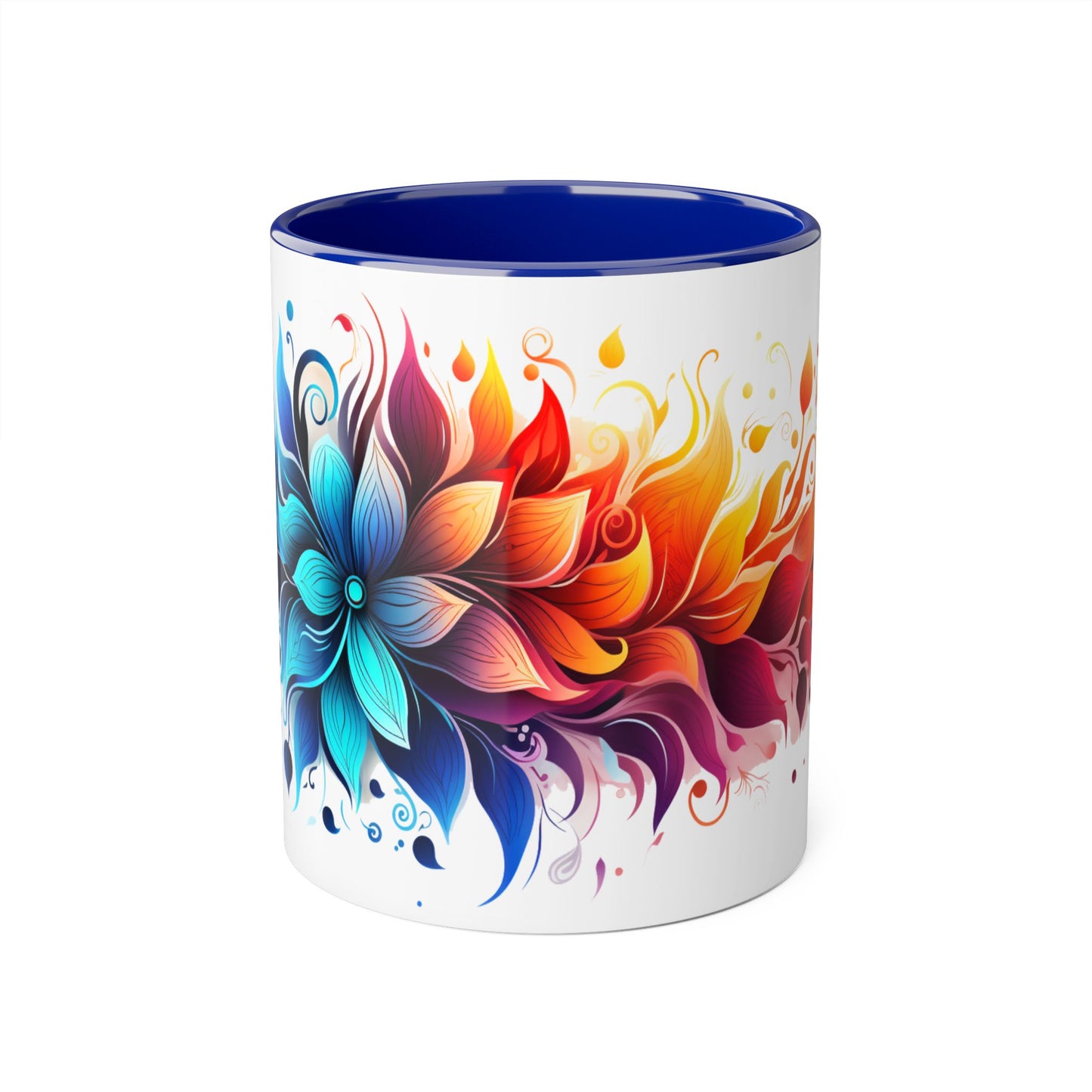 Vibrant Bloom Spectrum | Accent Mug (Small) (Black/Blue/Light Green/Pink/Red/Yellow).