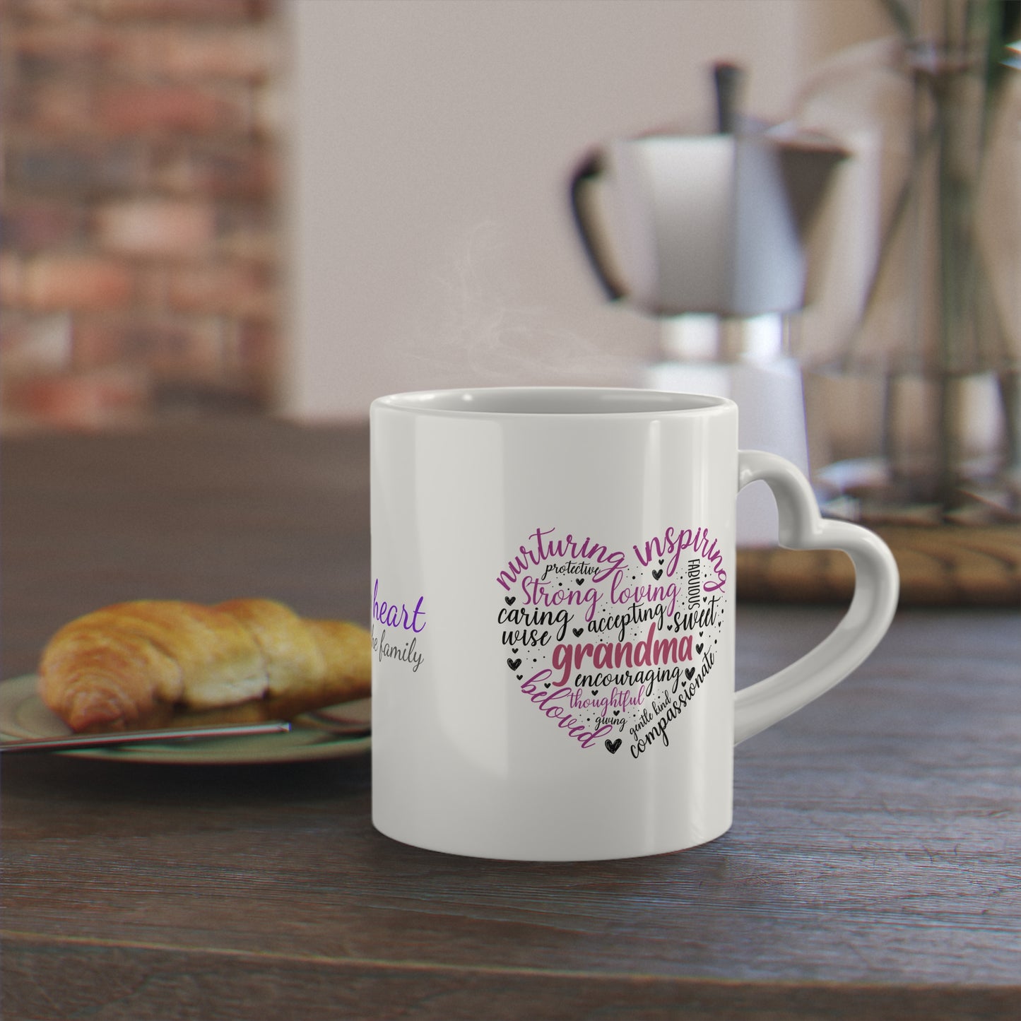 Grandma's Heart of Love | Heart-Shaped Mug·