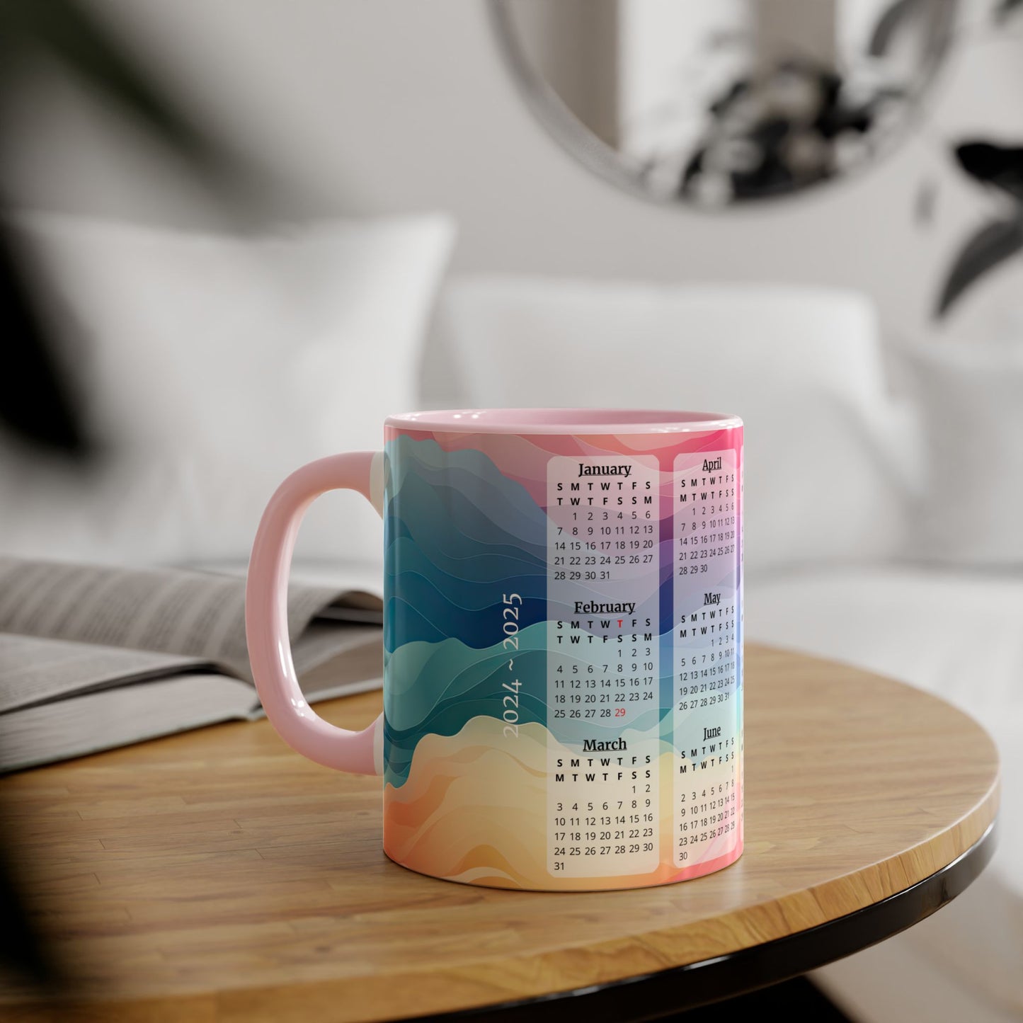 Colors of the Wind, 2 Year Calendar 2024 to 2025, Accent Mug (Small) (Pink/Red)