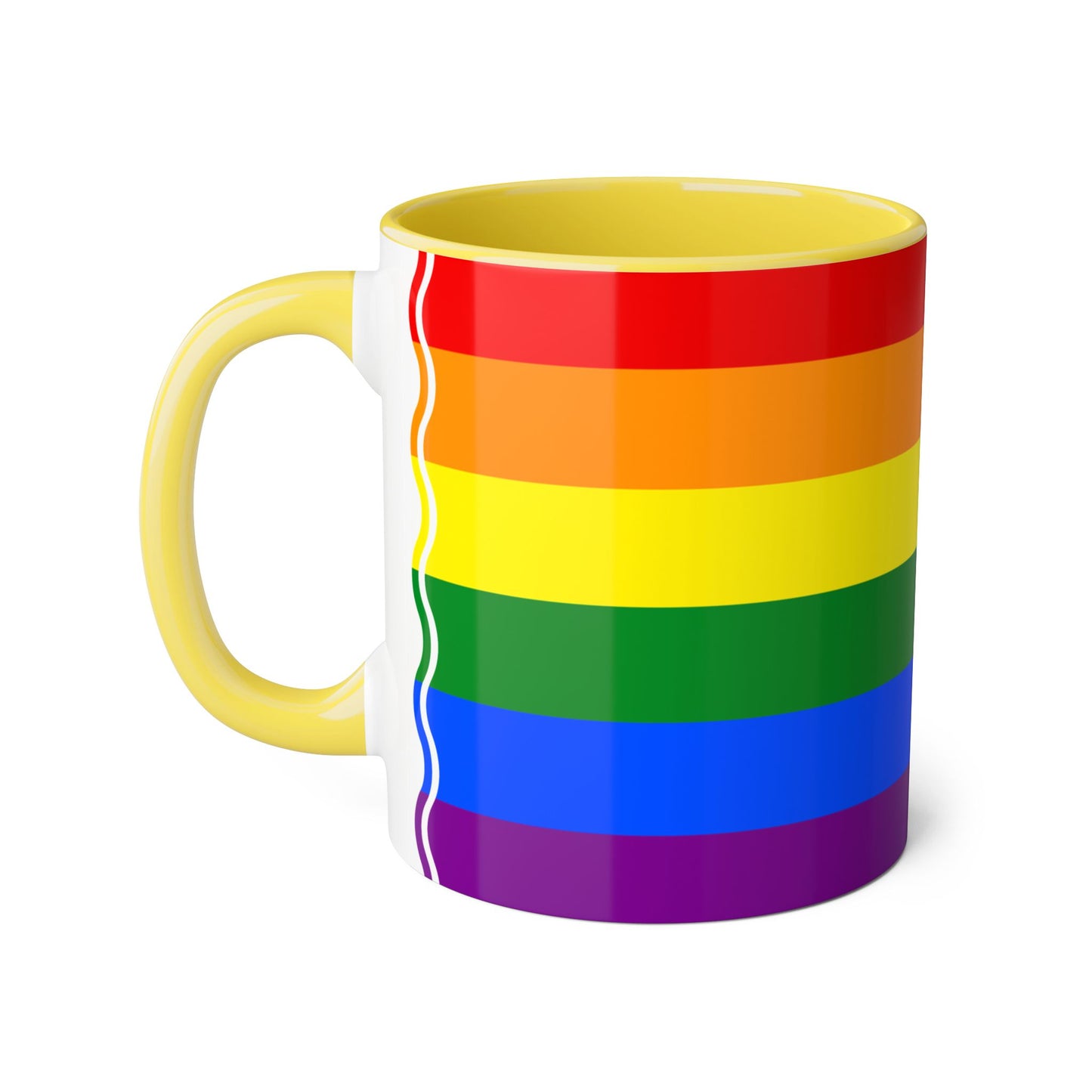 Rainbow Flag Colors | Accent Mug (Small) (Blue/Light Green/Red/Yellow).