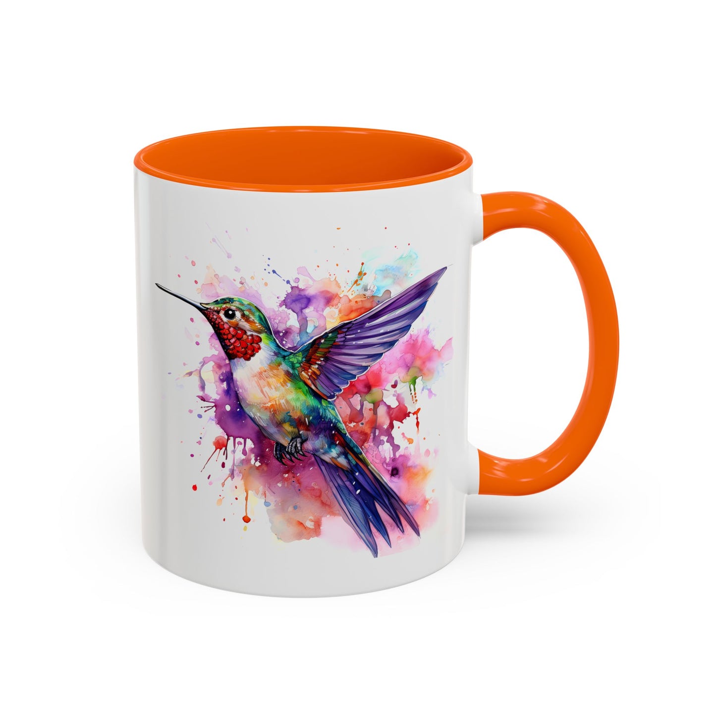 Hummingbird · Personalize It! With Your Name | Accent Mug (Small/Medium) (Black, Light Blue, Navy, Orange, Pink, Purple, Red, Yellow)