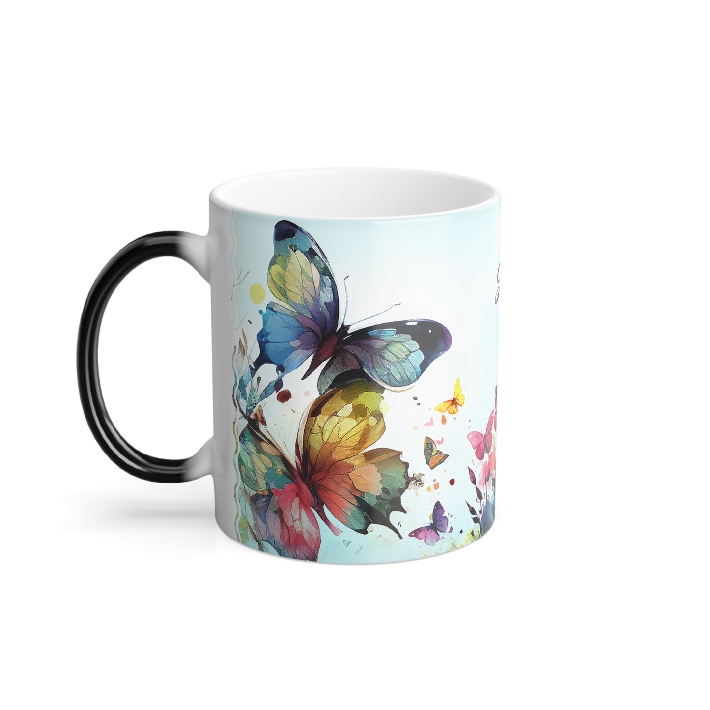 Watercolor Butterfly Garden Symphony · Personalize It! With Your Name | Magic Mug (Small)