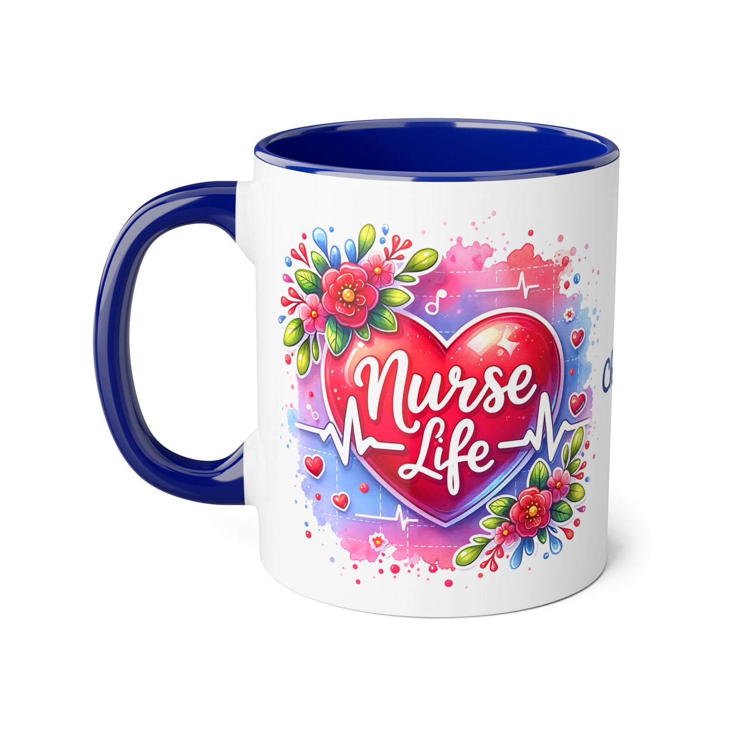 Nurse Life · Personalize It! Your Name | Accent Mug (Small) (Black/Blue/Light Green/Pink/Red/Yellow).