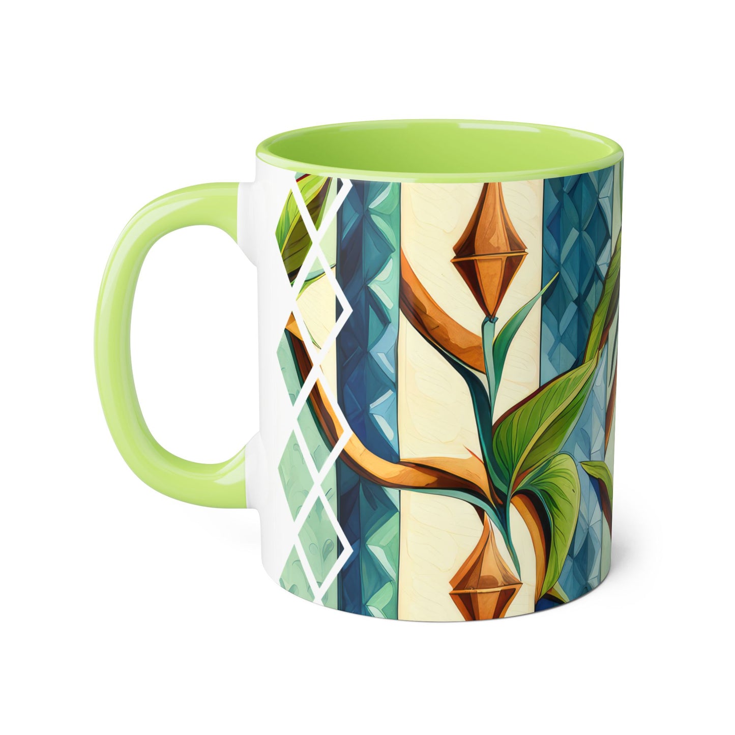 Emerald Nouveau | Accent Mug (Small) (Light Green/Yellow)