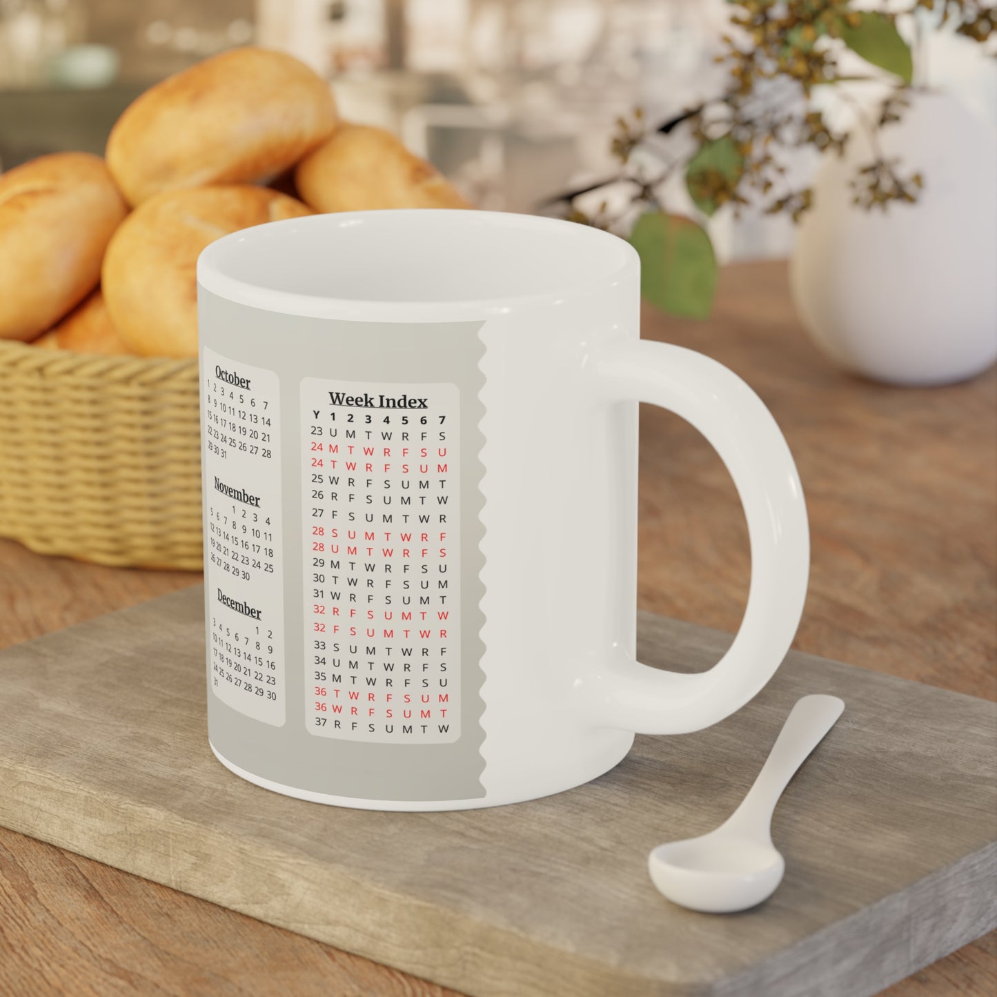 The Watcher · Calendar Mugs: 15 Year Calendar 2023 to 2037 | Ceramic Mug (Large).