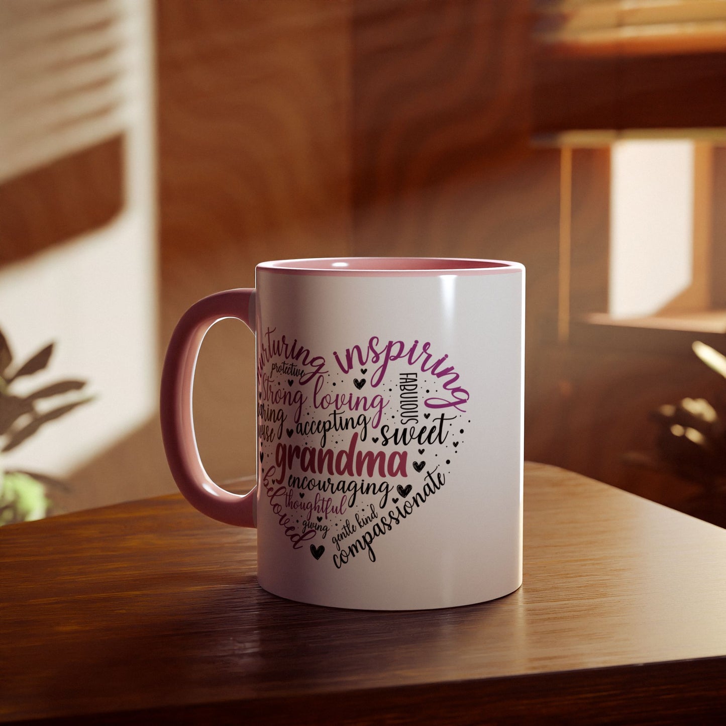 Grandma's Heart of Love | Accent Mug (Small) (Pink)