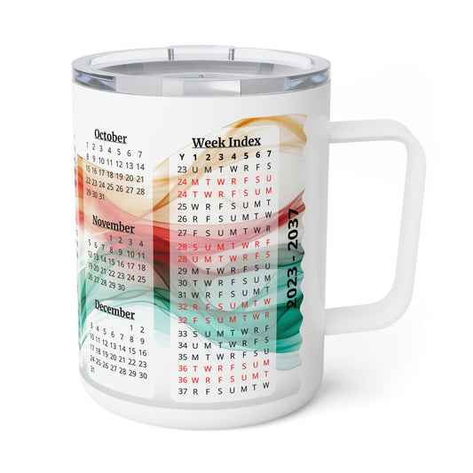 Seta Italiana · Calendar Mugs: 15-Year Calendar 2023 to 2037 | Insulated Coffee Mug