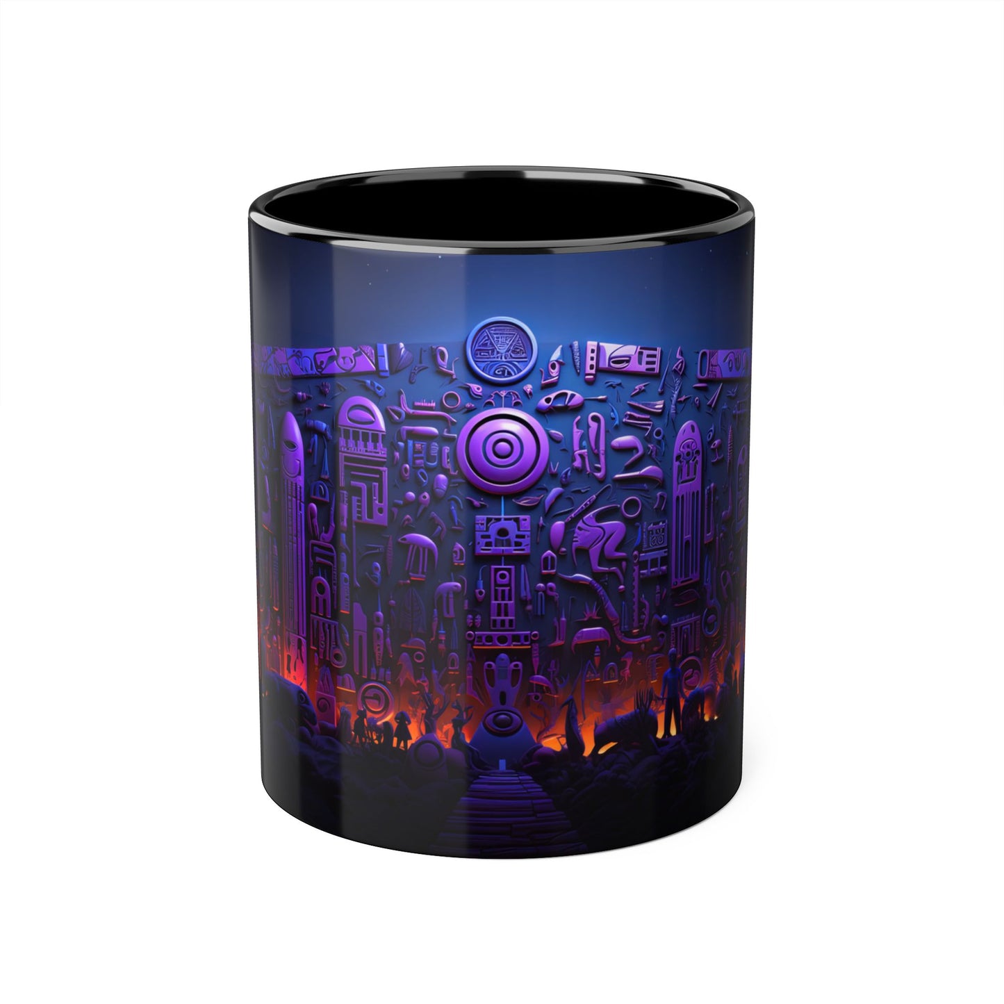 Midnight Civilization · Personalize It! Your Name and Font | Accent Mug (Small) (Black/Blue).