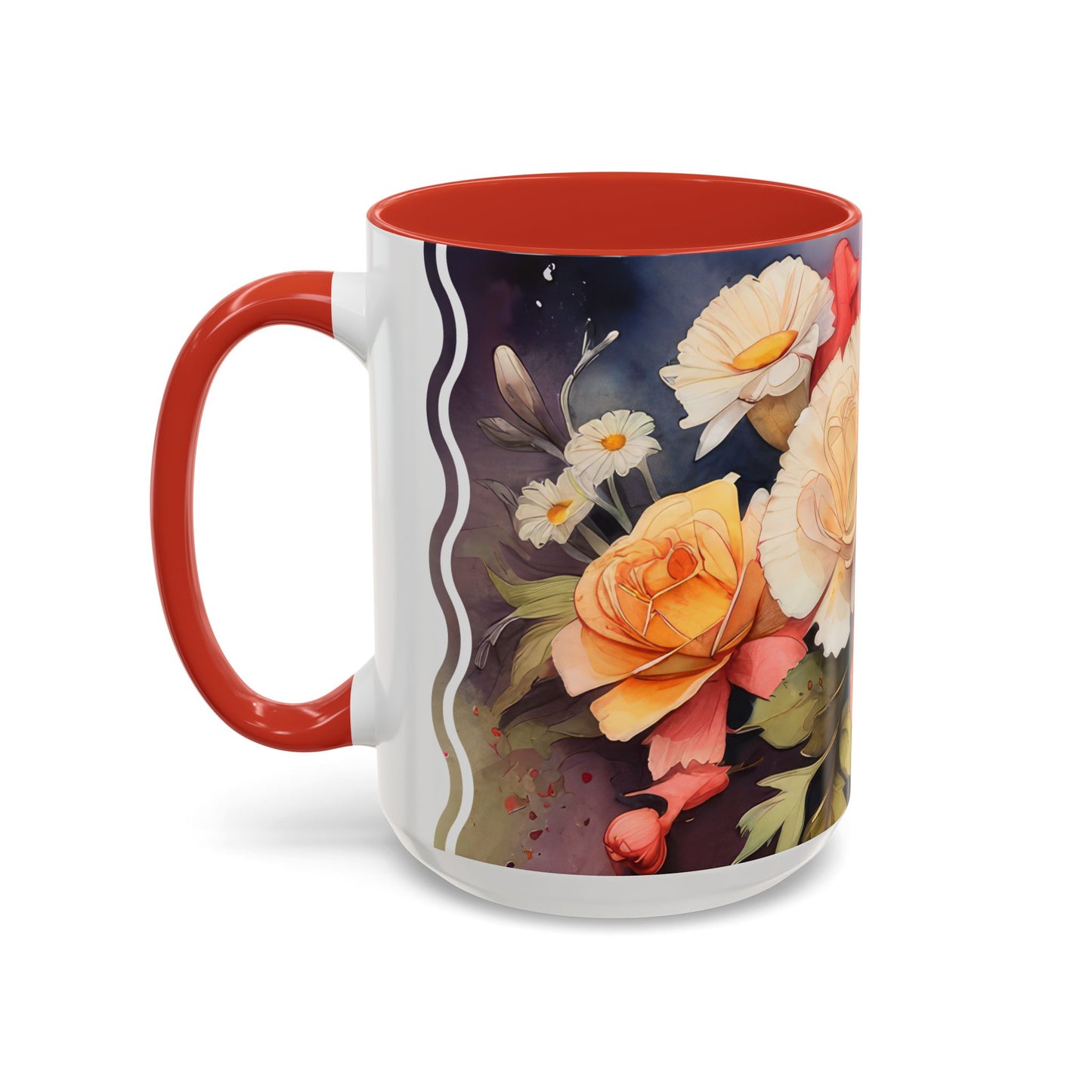 Carnation Cascade | Accent Mug (Medium) (Pink/Red)