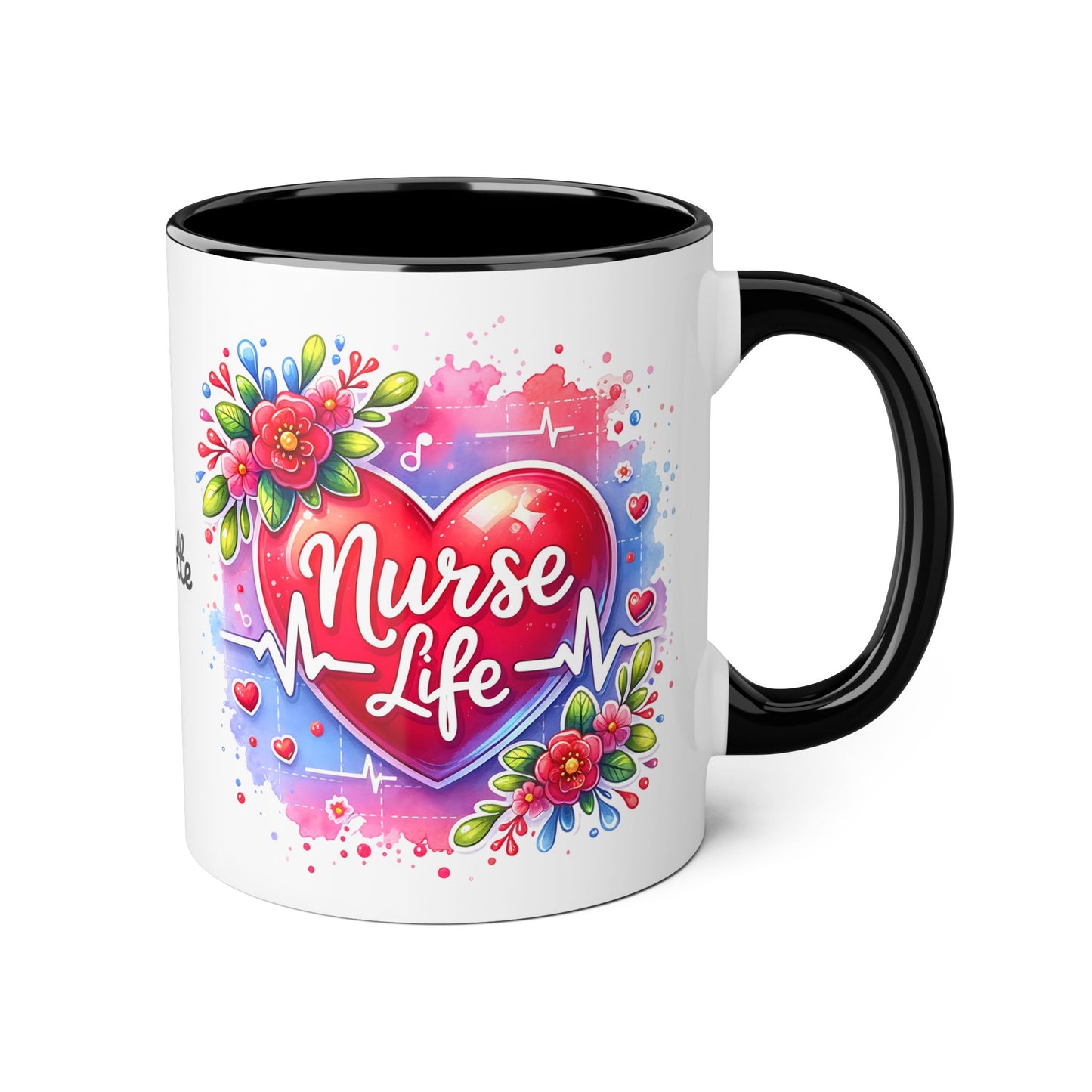 Nurse Life: Personalize It! Your Name | Accent Mug (Small) (Black/Blue/Light Green/Pink/Red/Yellow)