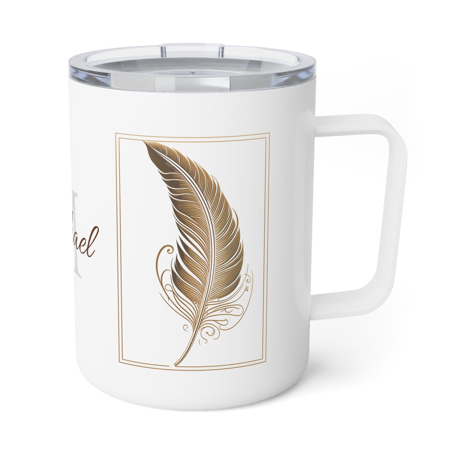 Golden Feather · Personalize It! Your Name | Insulated Coffee Mug