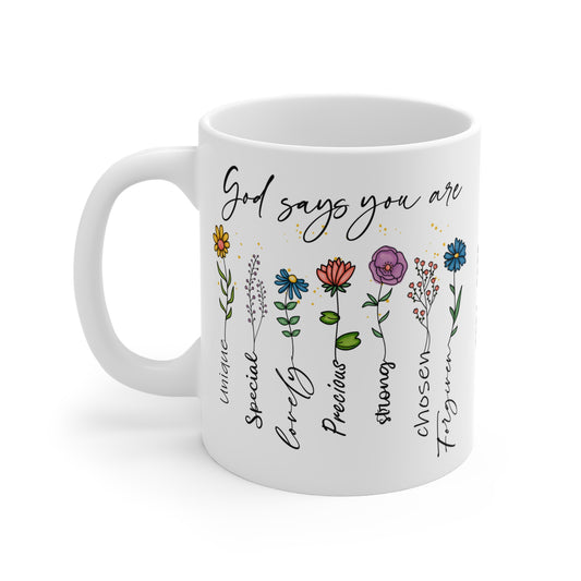 God Says You Are Flowers · Calendar Mugs: 2-Year Calendar 2024 to 2025 | Ceramic Mug (Small)