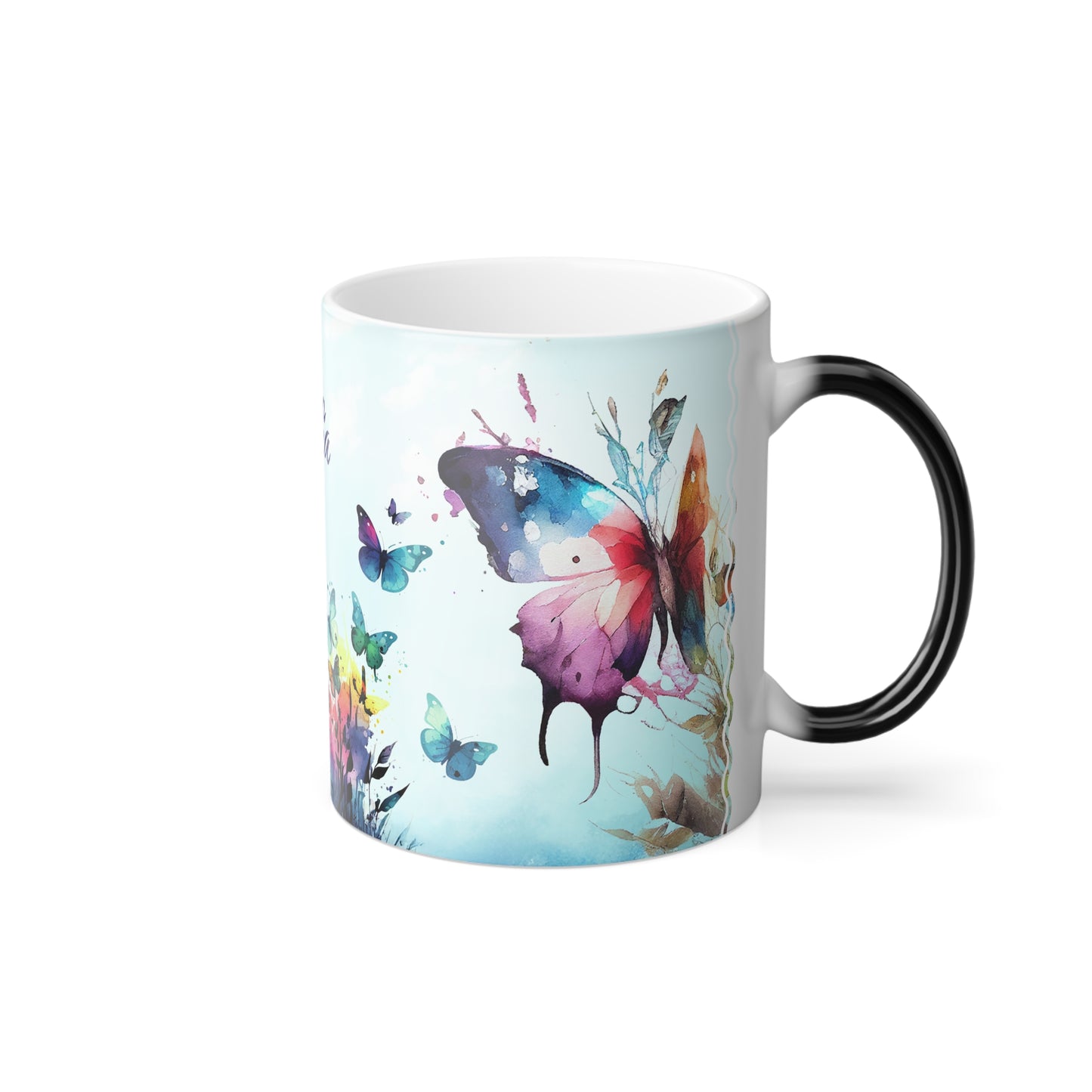 Watercolor Butterfly Garden Symphony · Personalize It! With Your Name | Magic Mug (Small)