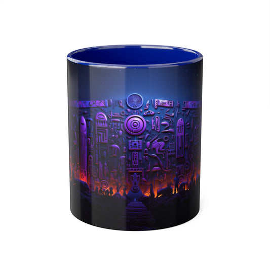 Midnight Civilization, Accent Mug (Small) (Black/Blue)