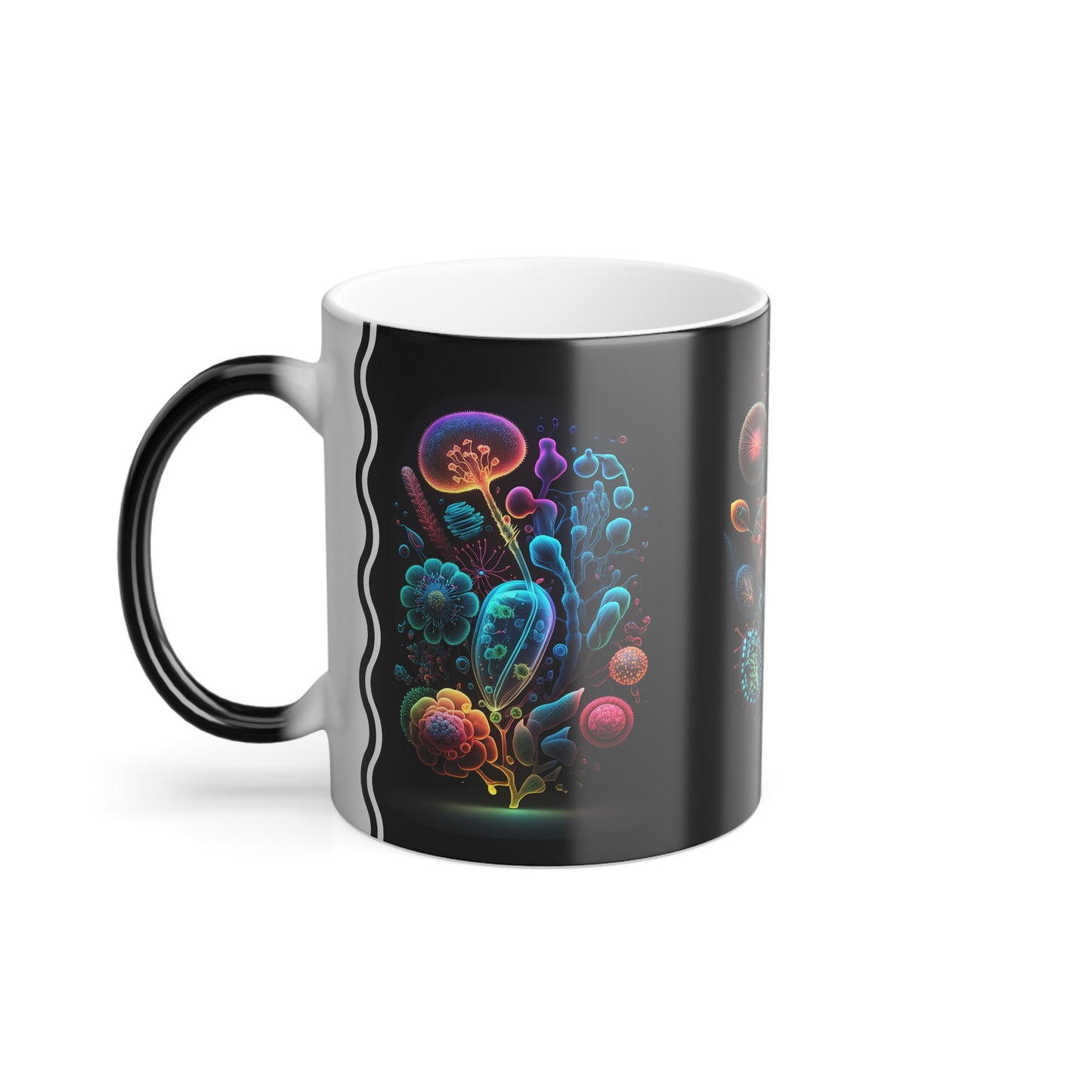 Neon Floral Amoeba 1 2 & 3, Magic Mug (Small)