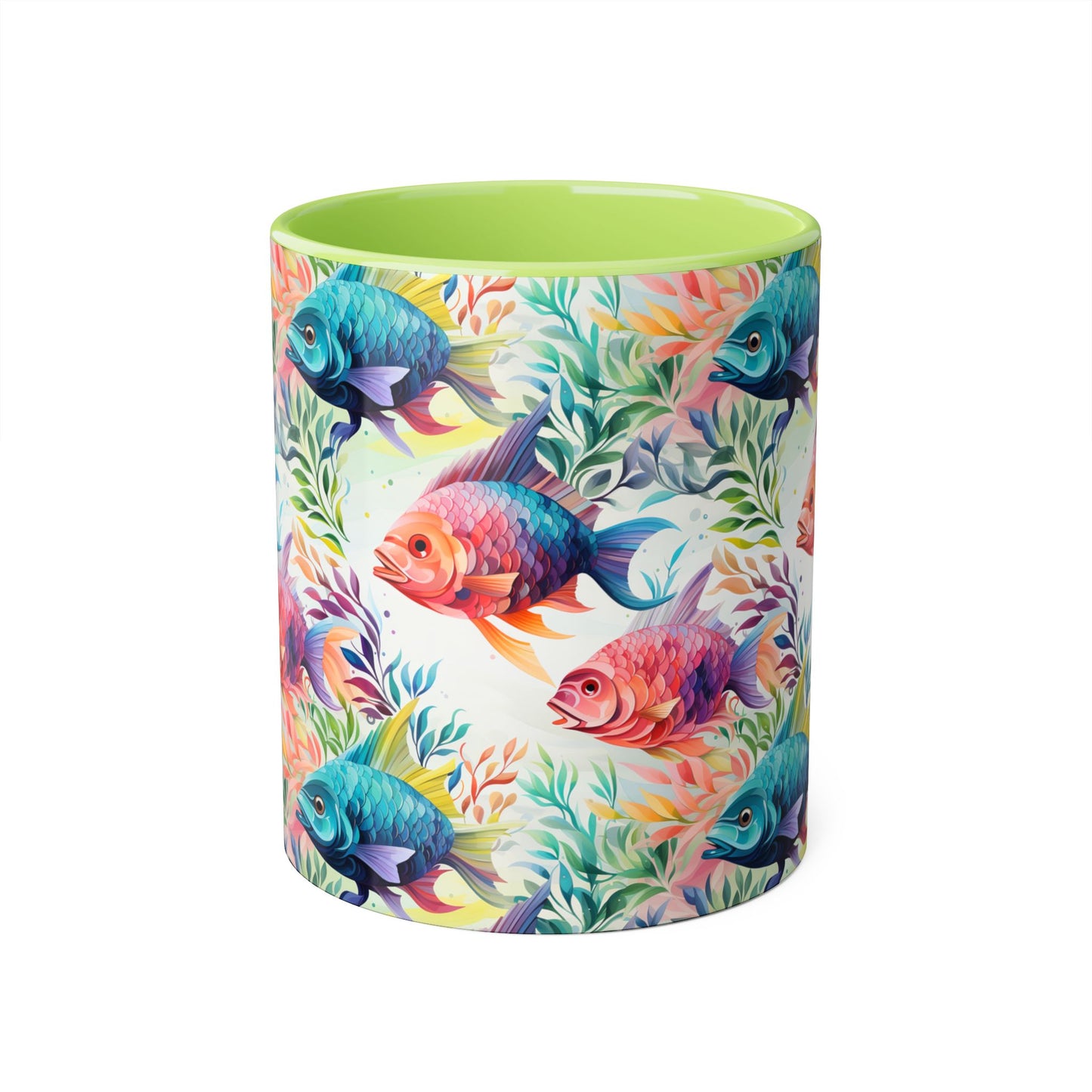 Fish Garden | Accent Mug (Small) (Light Green/Red/Yellow).