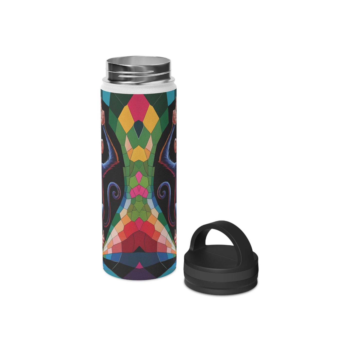 Prismatic Primate Peace | Stainless Steel Water Bottle Handle Lid (Small/Medium)