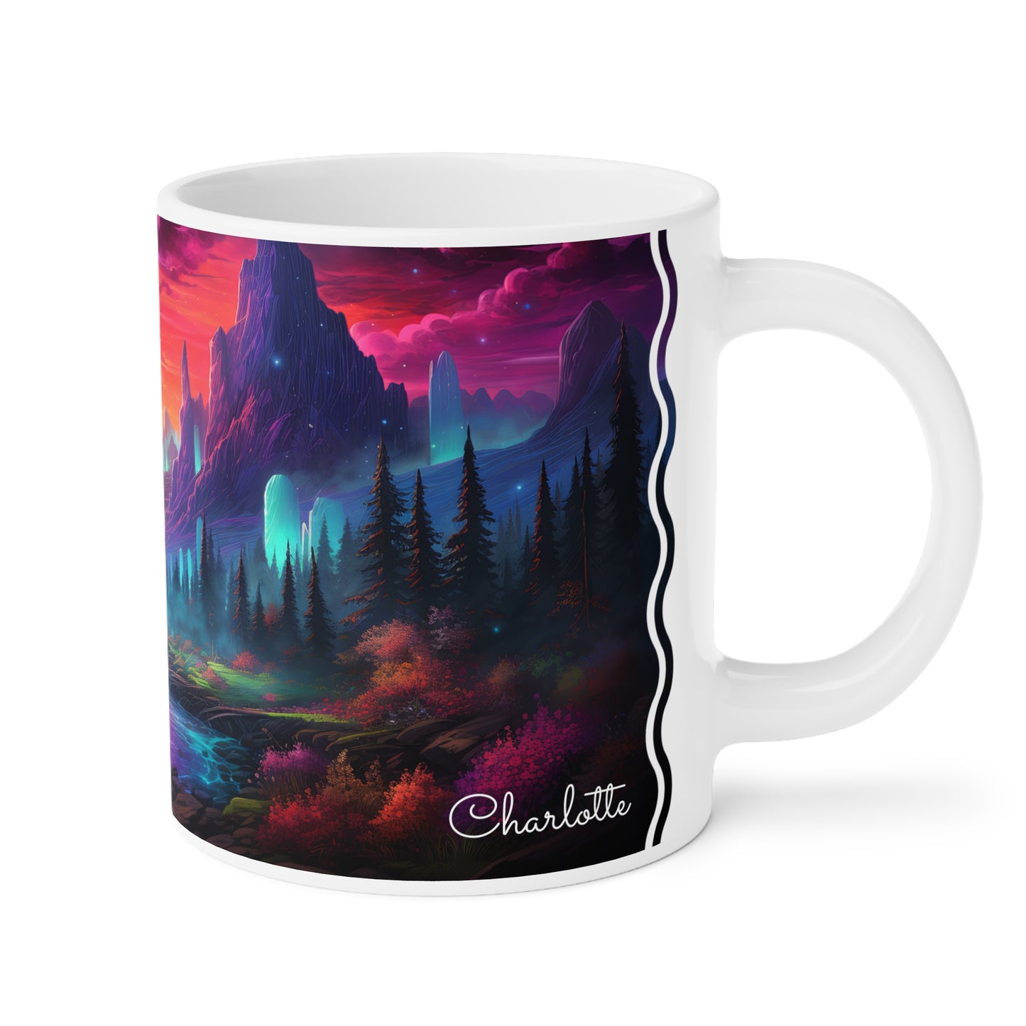 Ethereal Twilight Valley: Personalize It! Your Name, Your Font | Ceramic Mug (Small/Medium/Large)