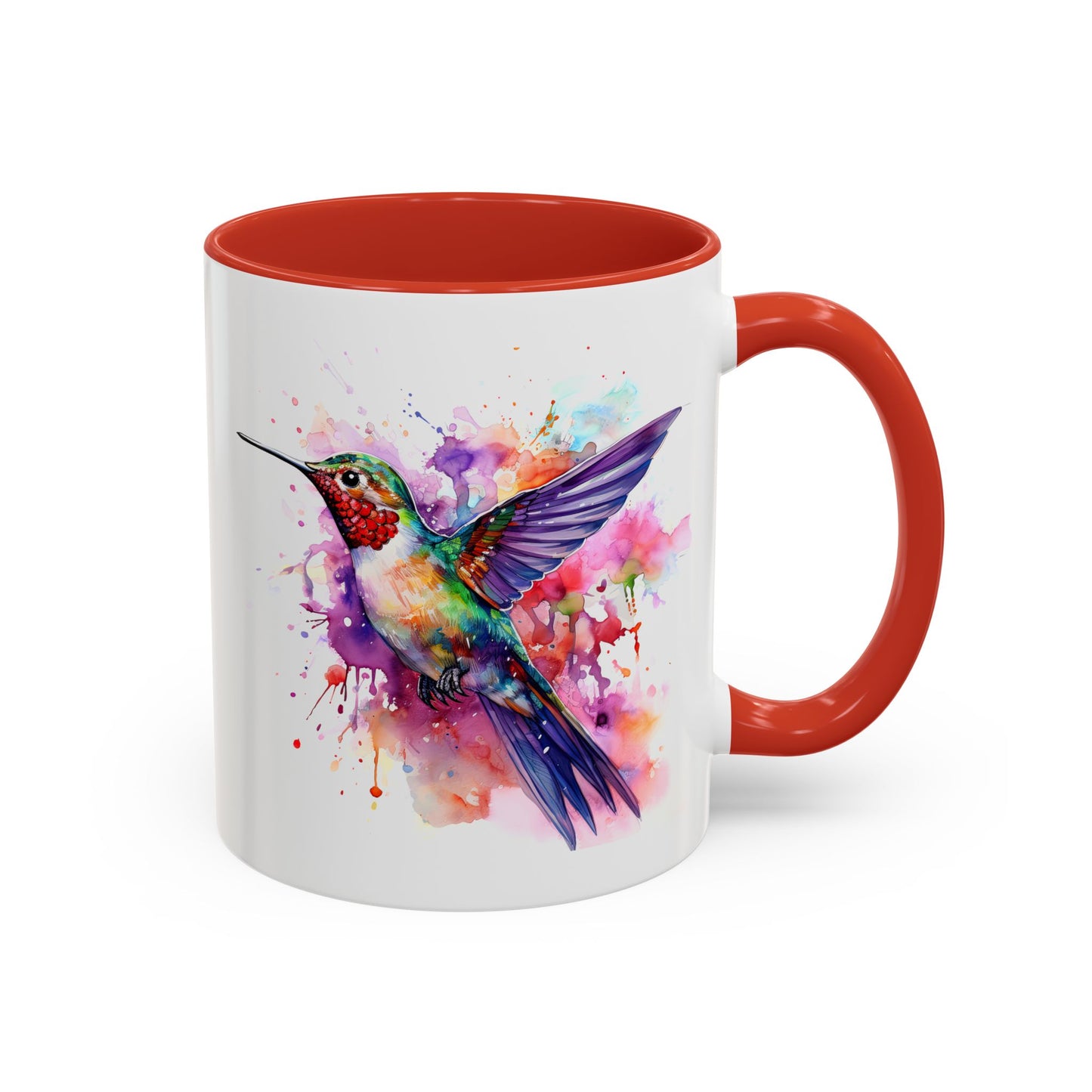 Hummingbird · Personalize It! With Your Name | Accent Mug (Small/Medium) (Black, Light Blue, Navy, Orange, Pink, Purple, Red, Yellow)