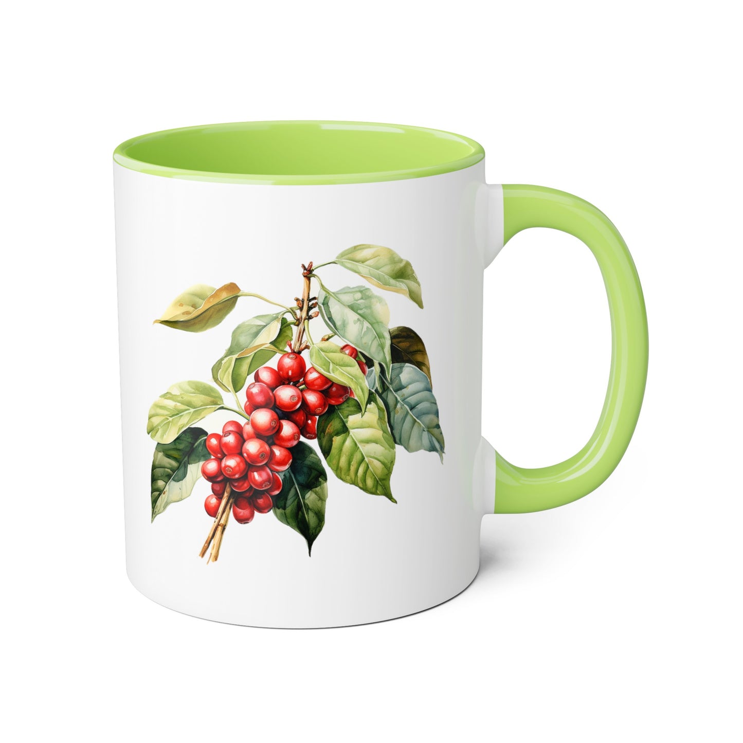 Caffeine Chemical Formula, Accent Mug (Small) (Light Green/Red)